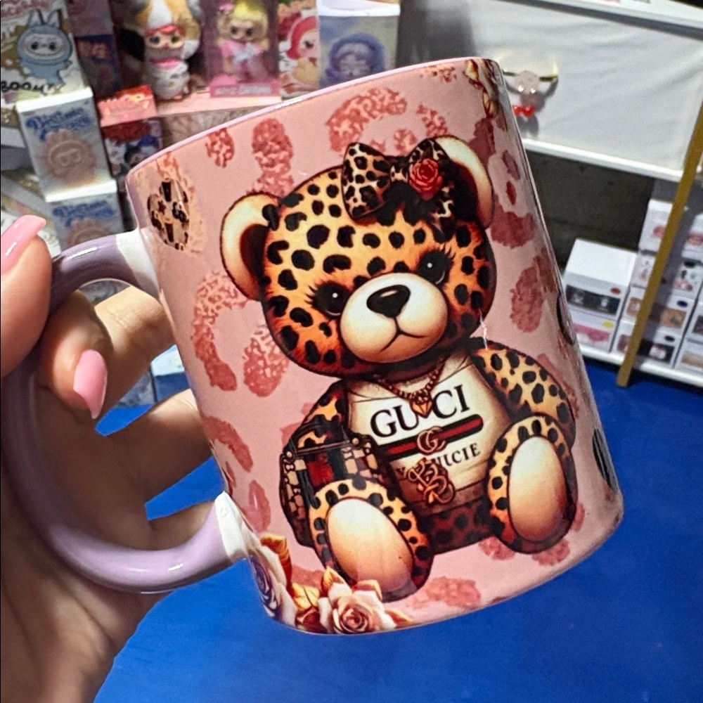 Coach Blue and Multicolor Patterned Mug